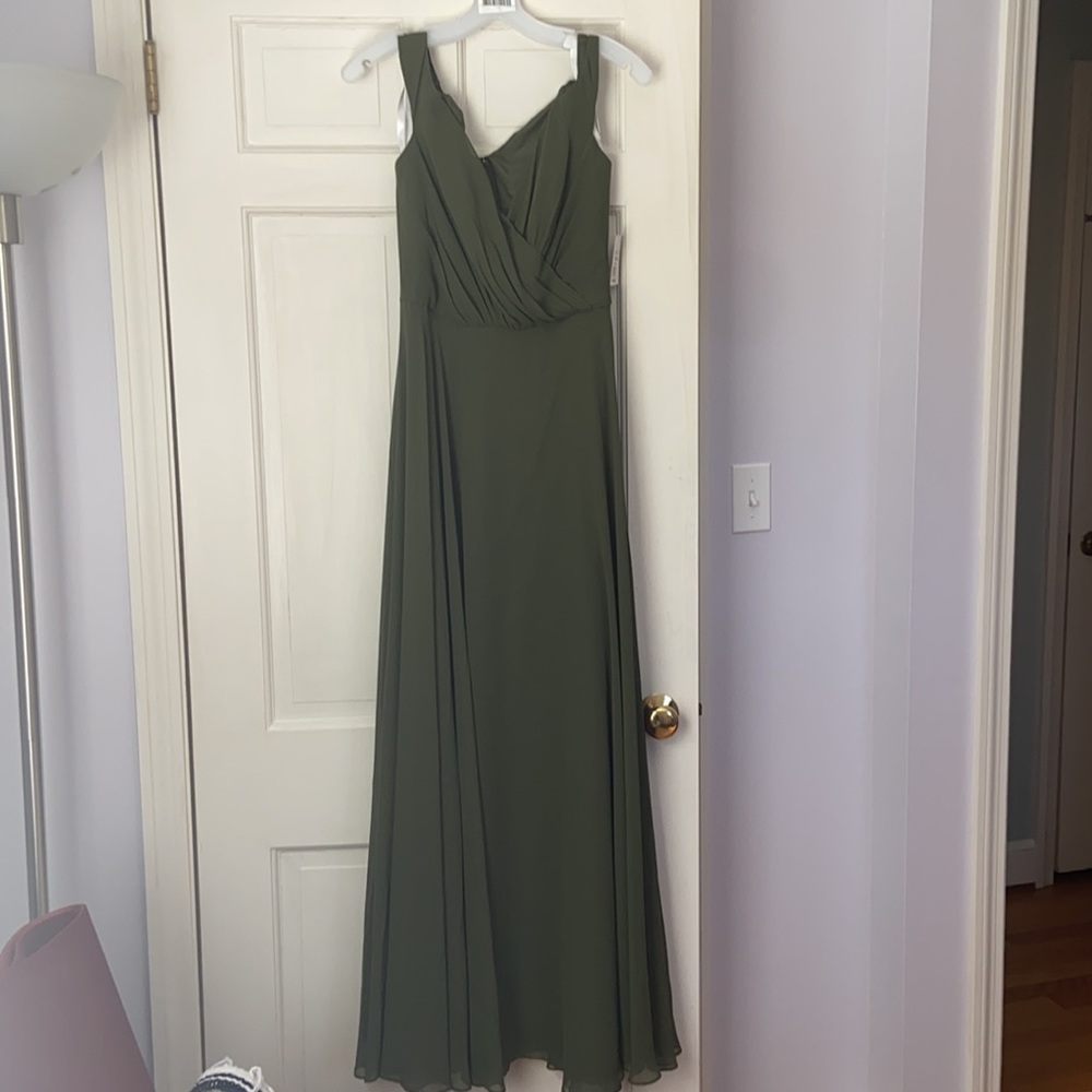 David’s Bridal Off the Shoulder Bridesmaids Dress Martini